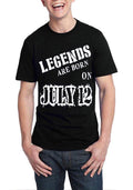 Legends Are Born In July 12 Black T-Shirt Hoodie, Sweatshirt | CoreVibeTees.com
