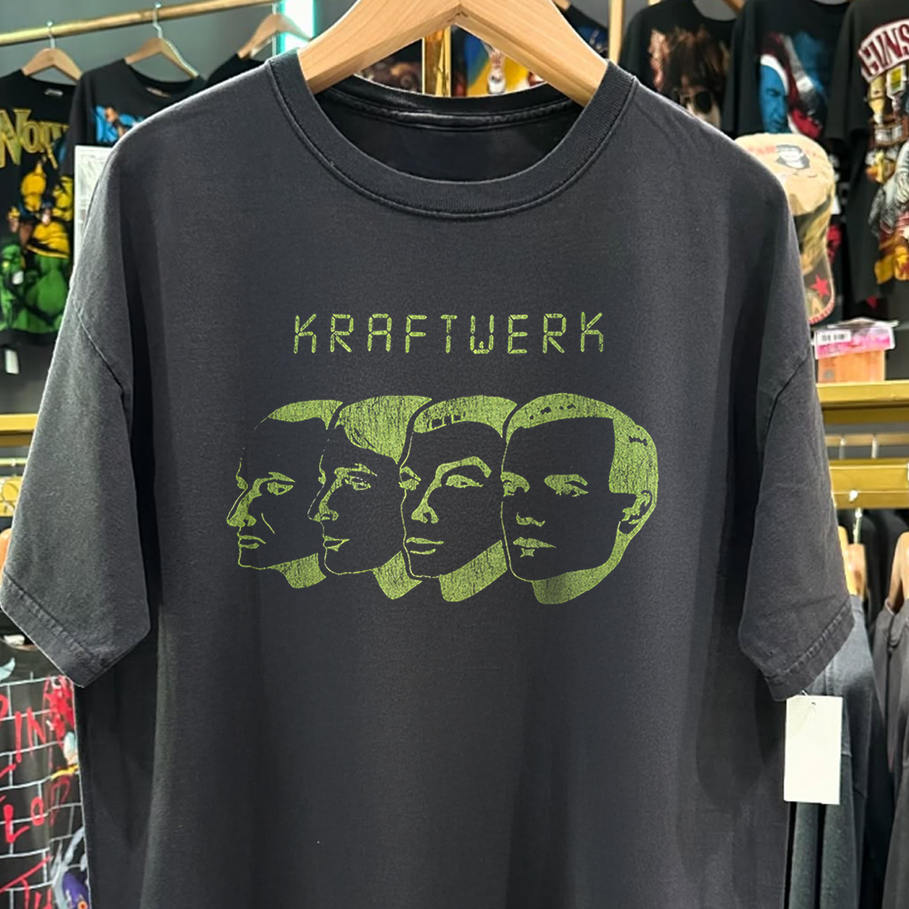 KRAFTWERK 'COMPUTER WORLD' 90s RARE WASHED BLACK T-SHIRT Hoodie, Sweatshirt | CoreVibeTees.com (Image 2)