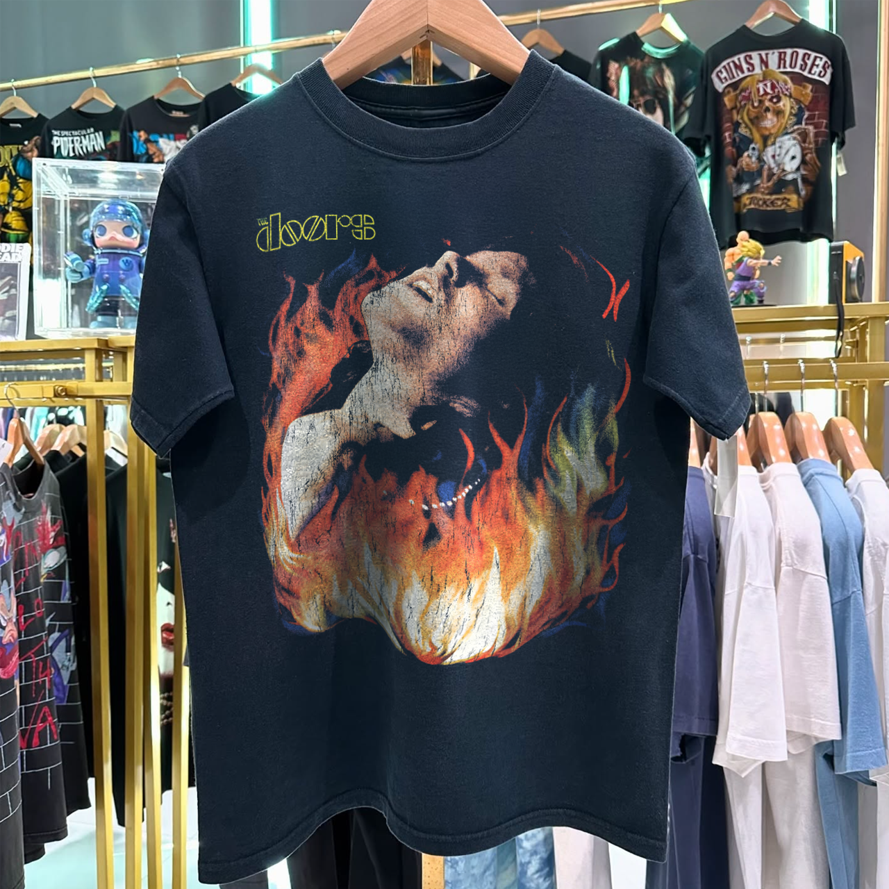 1991 THE D00RS LIGHT MY FIRE RARE GRAIL WASHED BLACK T-SHIRT Hoodie, Sweatshirt | CoreVibeTees.com (Image 3)