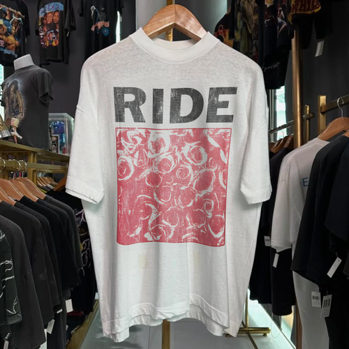 1990 RIDE EP PROMO RARE WASHED WHITE T-SHIRT Hoodie, Sweatshirt | CoreVibeTees.com (Image 1)