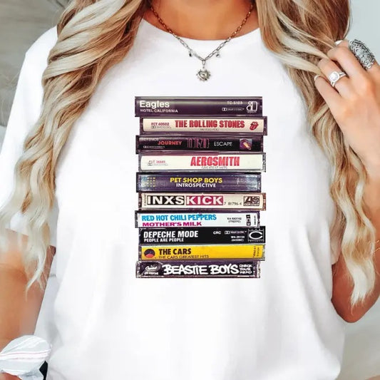 80's Rock Cassette Shirt Gift For Music Lover, Vintage Music Band tshirt, Retro Cassette Tapes T-Shirt