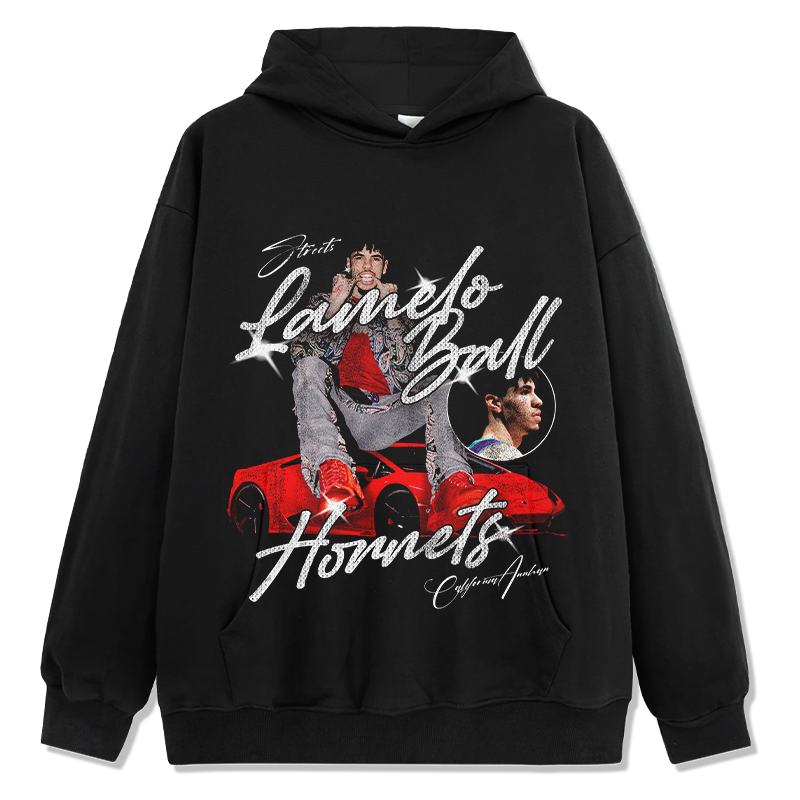 Three-ball Red Lamborghini LaMelo Ball HOODIE NBA 2024 T-Shirts, Sweatshirt | CoreVibeTees.com (Image 2)