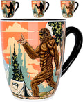 Color Changing Bigfoot Coffee Mug 15OZ - Ceramic Heat Sensitive Cup Hot Cocoa Tea Milk Mugs Hot Drinks and beverages Unique Beautiful Funny Holiday Christmas gift Idea Sasquatch Cryptid lovers men dad