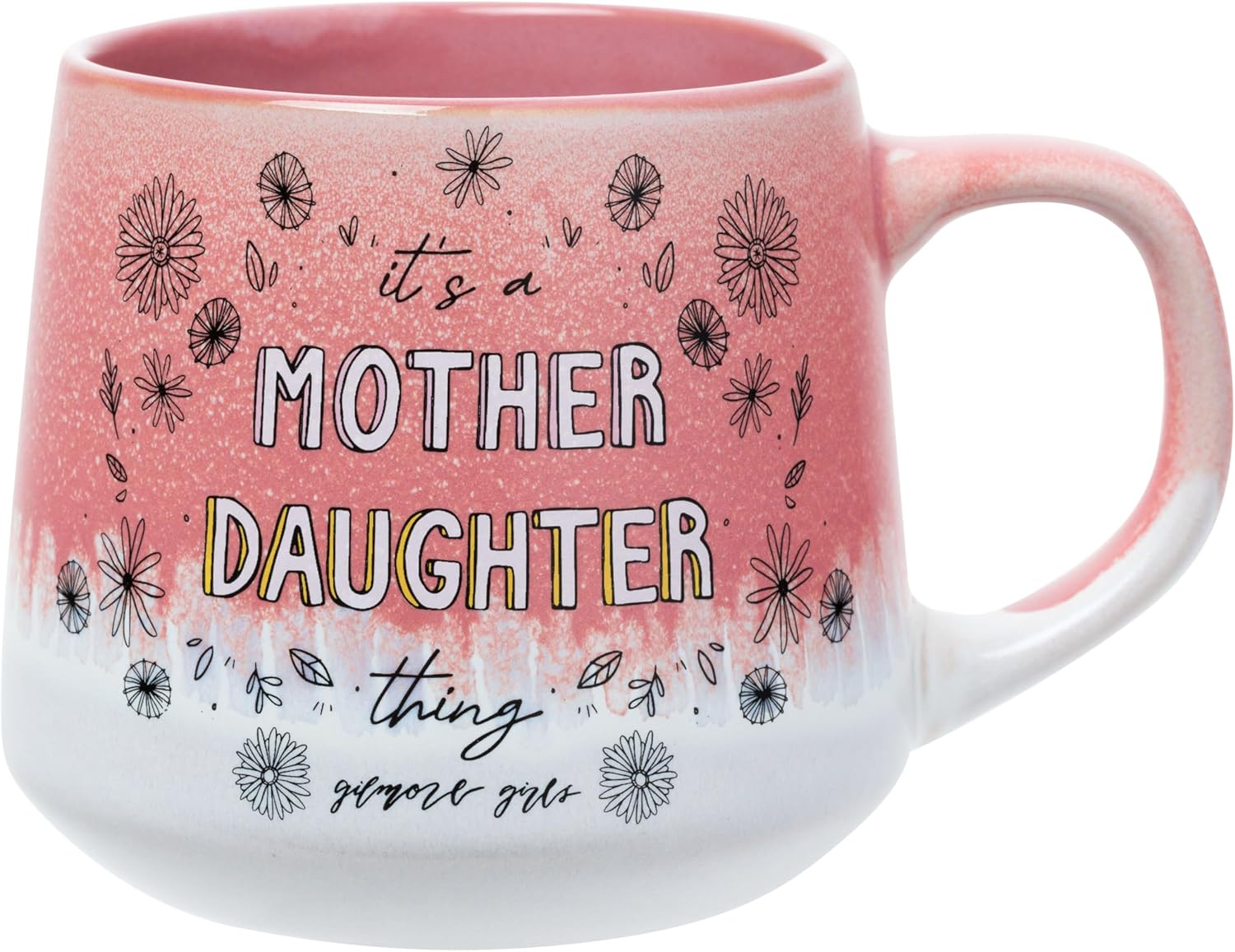 Silver Buffalo Gilmore Girls Mother Daughter Thing Reactive Glaze 18oz Tapered Pottery Mug