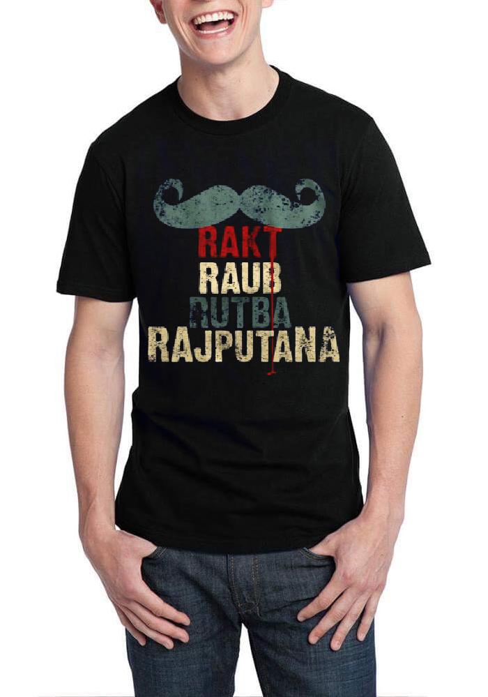 Rakt Raub Rutba Rajputana Half Sleeve Black T-Shirt Hoodie, Sweatshirt | CoreVibeTees.com