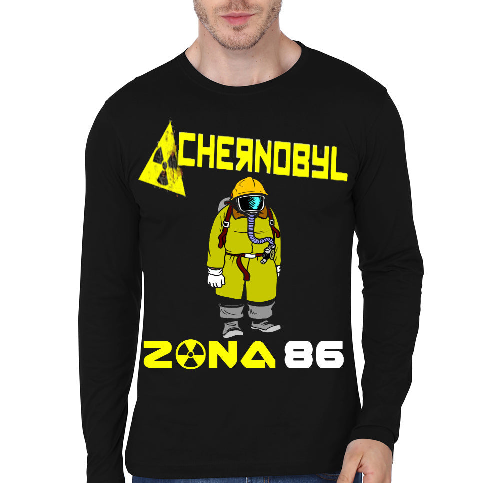 Chernobyl Radioactive symbol zone 86 Black Full Sleeve T-Shirt Hoodie, Sweatshirt | CoreVibeTees.com