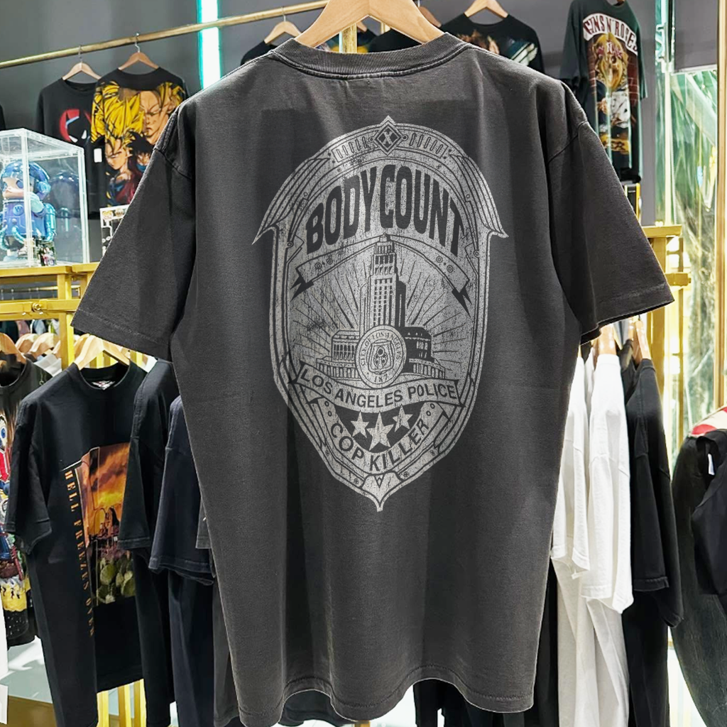 90s BODYCOUNT 'COP KILLER' RARE WASHED BLACK T-SHIRT Hoodie, Sweatshirt | CoreVibeTees.com (Image 2)