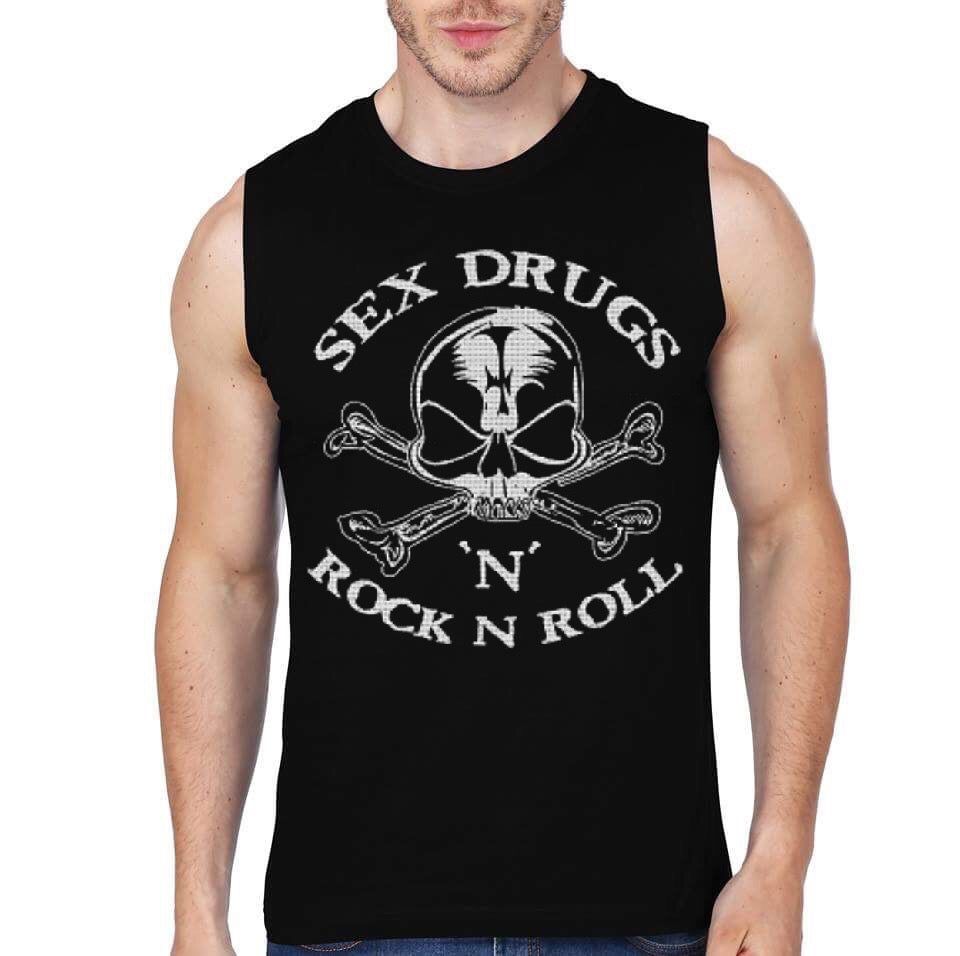 Rock N Roll Black Sleeveless T-Shirt Hoodie, Sweatshirt | CoreVibeTees.com