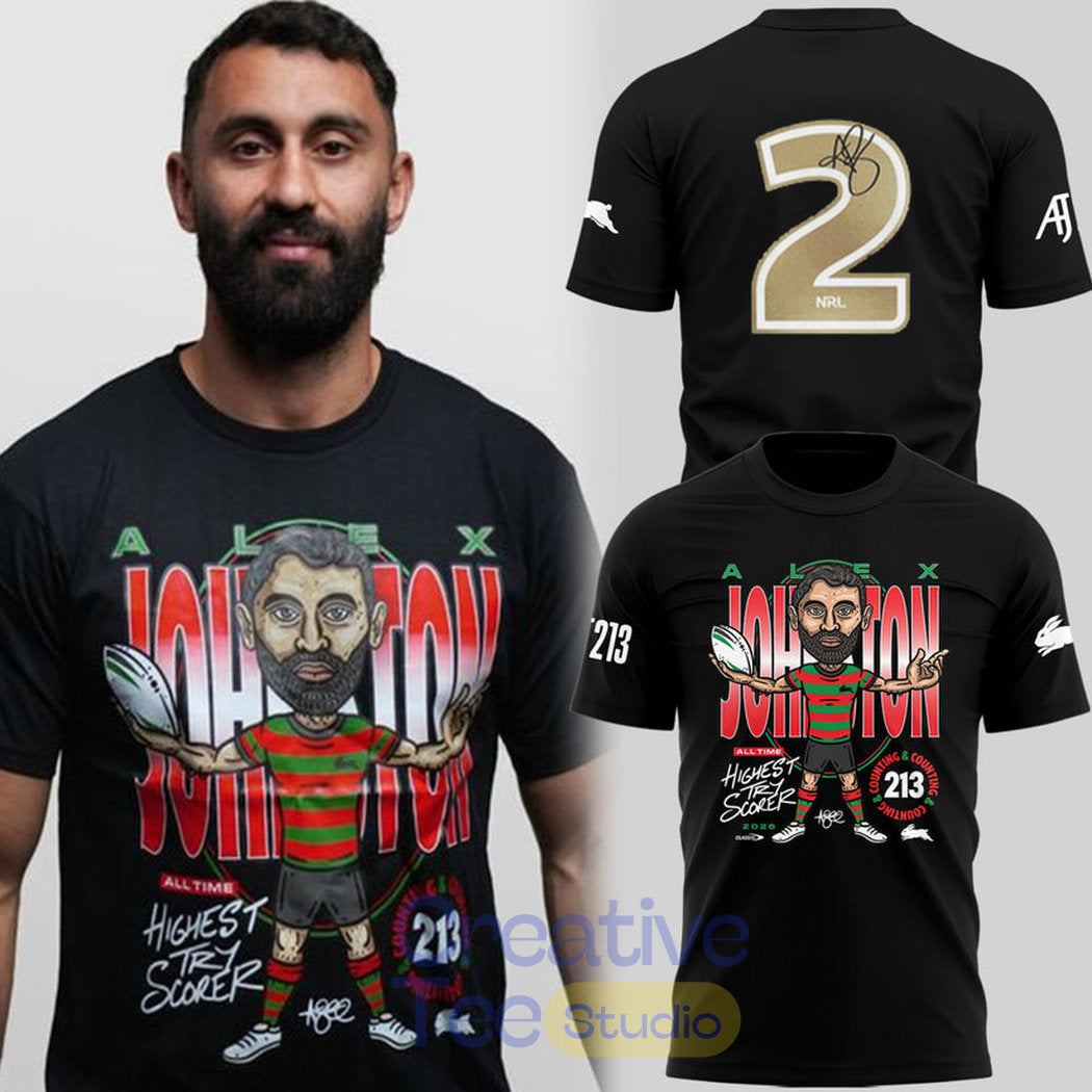 South Sydney Rabbitohs Alex Johnston Record Breaker T-Shirt