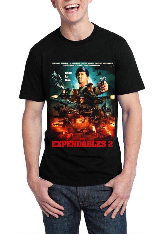 The Expendables 2 Half Sleeve Black T-Shirt Hoodie, Sweatshirt | CoreVibeTees.com