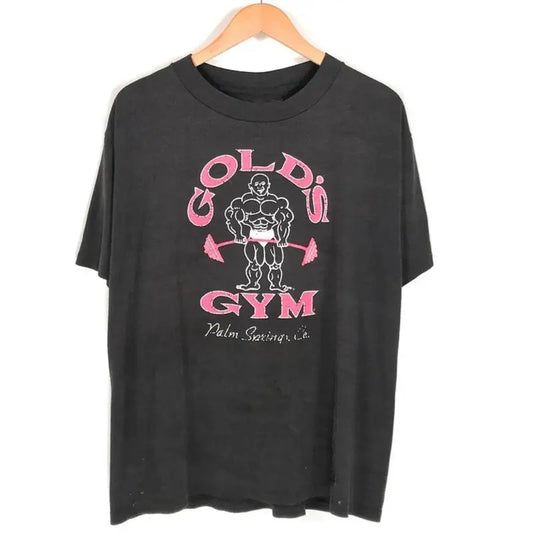 90s Gold s Gym Palm Springs California T-Shirt. Vintage Gold s Gym Bar Bell Muscle Man Body Builder Graphic Shirt Menswear Retro