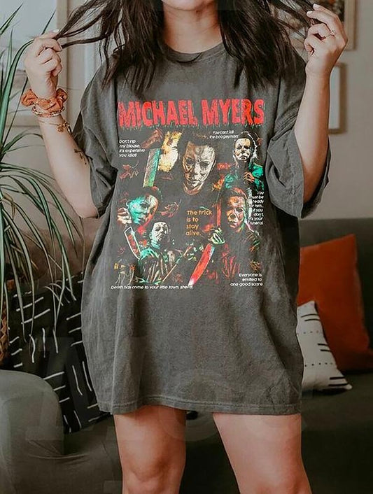 90s Michael Myers Shirt, Retro Horror Movie Sweatshirt, Vintage Summerween T-Shirt, Retro Horror Film Club Tee, Vintage Halloween Tee, Halloween Vibes T-Shirt