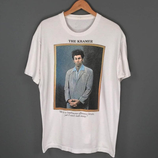 90s Seinfeld The Kramer Portrait Promo T-Shirt. Vintage 1993 Single Stitch Castle Rock Entertainment Kramer Seinfeld TV Promo Shirt Menswear Tops Underwear Tshirt Streetwear