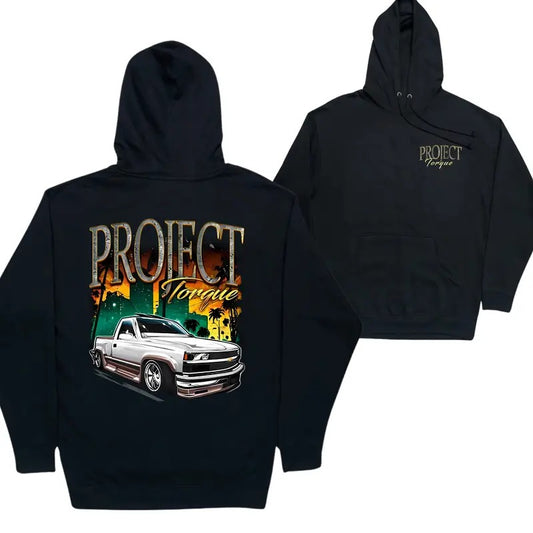 90s Style Chevy OBS 2 Sides Hoodie, Pickup Truck Graphic Hoodie for Supercar Enthusiasts, Unisex Cotton Casual Top for Men