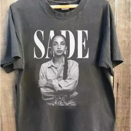 90s Vintage Sade Shirt, Sade Adu Unisex Cotton Menswear T-Shirt Top Decoration Print Tshirt Streetwear