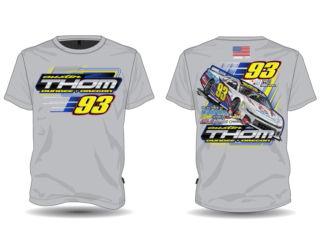 #93 Austin Thom Race Car Grey Tee Hoodie, Sweatshirt | CoreVibeTees.com