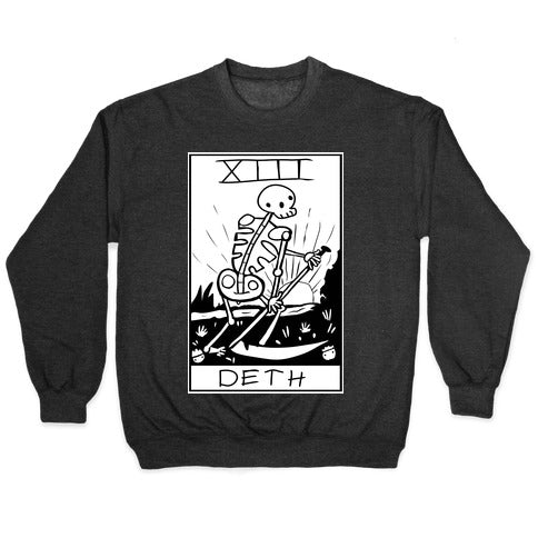 Badly Drawn Tarots: Death Crewneck Sweatshirt T-Shirts, Hoodie | CoreVibeTees.com (Image 1)