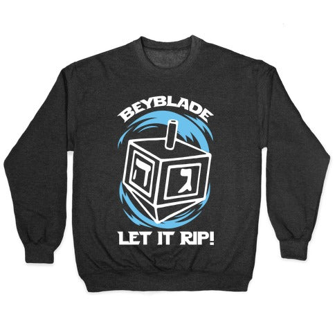 Beyblade Let It Rip Dreidel Crewneck Sweatshirt T-Shirts, Hoodie | CoreVibeTees.com (Image 1)