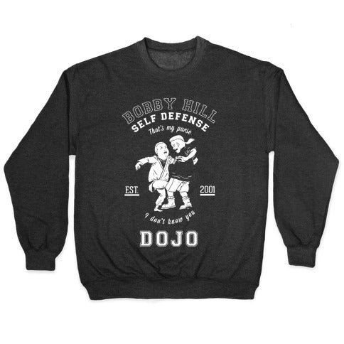 Bobby Hill Self Defense Dojo Crewneck Sweatshirt T-Shirts, Hoodie | CoreVibeTees.com (Image 1)