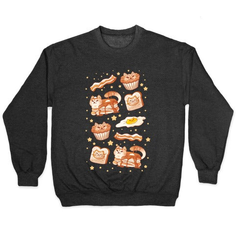 Breakfast Cats Crewneck Sweatshirt T-Shirts, Hoodie | CoreVibeTees.com (Image 1)