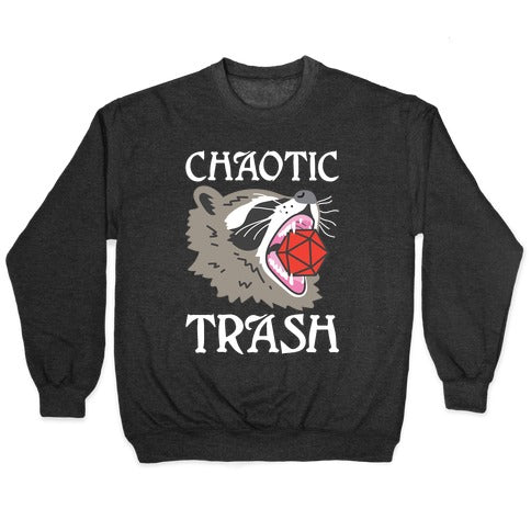 Chaotic Trash (Raccoon) Crewneck Sweatshirt T-Shirts, Hoodie | CoreVibeTees.com (Image 1)