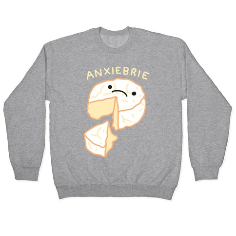 Anxie-brie Anxious Cheese Crewneck Sweatshirt T-Shirts, Hoodie | CoreVibeTees.com (Image 2)