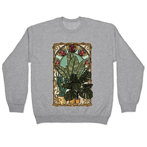 Art Nouveau House Plants Crewneck Sweatshirt T-Shirts, Hoodie | CoreVibeTees.com (Image 2)