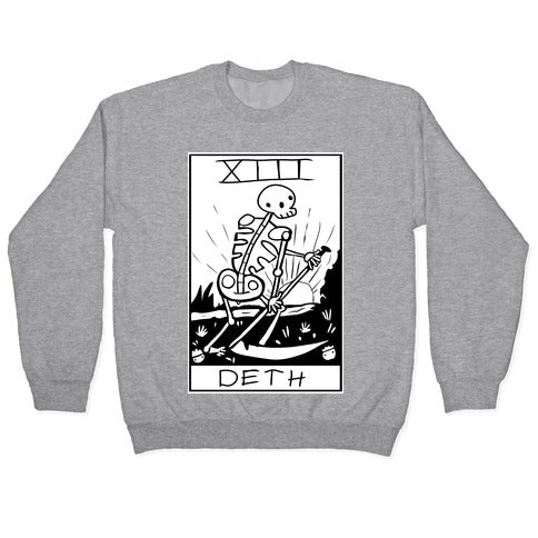Badly Drawn Tarots: Death Crewneck Sweatshirt T-Shirts, Hoodie | CoreVibeTees.com (Image 2)