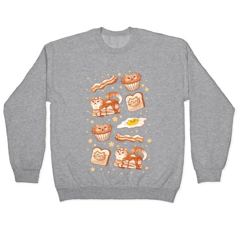 Breakfast Cats Crewneck Sweatshirt T-Shirts, Hoodie | CoreVibeTees.com (Image 2)