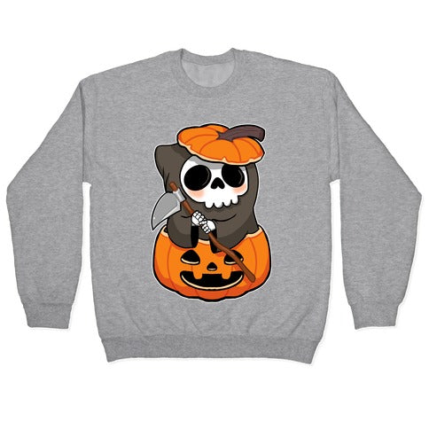 Cute Halloween Grim Reaper Crewneck Sweatshirt T-Shirts, Hoodie | CoreVibeTees.com (Image 2)