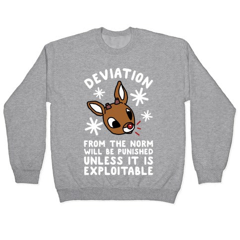 Deviation Rudolf Crewneck Sweatshirt T-Shirts, Hoodie | CoreVibeTees.com (Image 2)