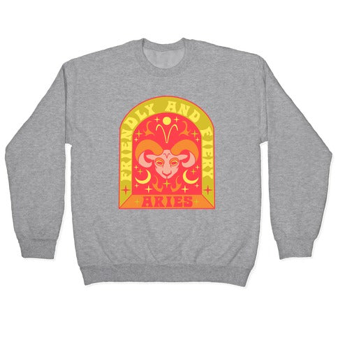 Friendly And Fiery Aries Crewneck Sweatshirt T-Shirts, Hoodie | CoreVibeTees.com (Image 2)