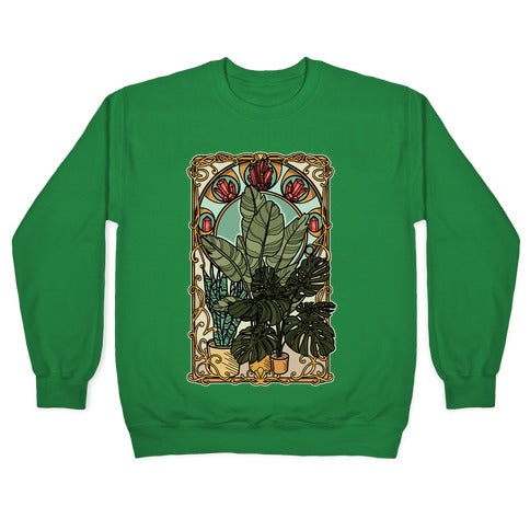 Art Nouveau House Plants Crewneck Sweatshirt T-Shirts, Hoodie | CoreVibeTees.com (Image 3)
