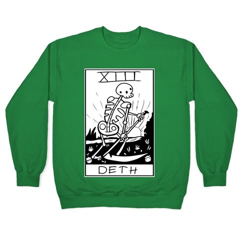 Badly Drawn Tarots: Death Crewneck Sweatshirt T-Shirts, Hoodie | CoreVibeTees.com (Image 3)