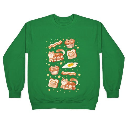 Breakfast Cats Crewneck Sweatshirt T-Shirts, Hoodie | CoreVibeTees.com (Image 3)