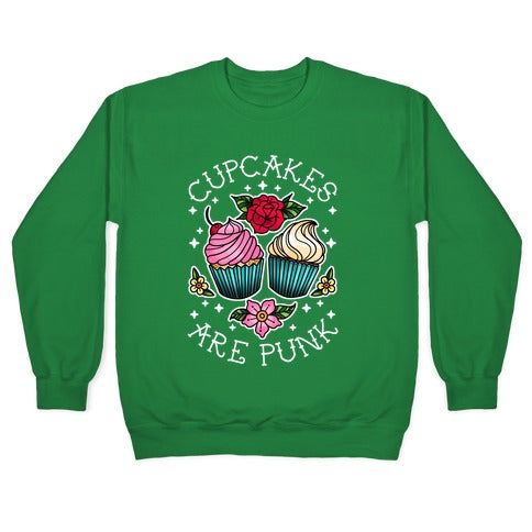 Cupcakes Are Punk Crewneck Sweatshirt T-Shirts, Hoodie | CoreVibeTees.com (Image 3)