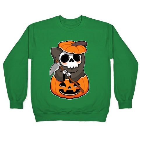 Cute Halloween Grim Reaper Crewneck Sweatshirt T-Shirts, Hoodie | CoreVibeTees.com (Image 3)