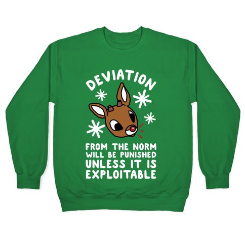 Deviation Rudolf Crewneck Sweatshirt T-Shirts, Hoodie | CoreVibeTees.com (Image 3)