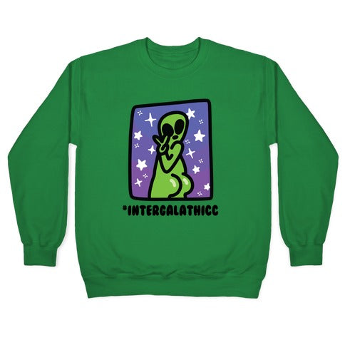 #Intergalathicc Crewneck Sweatshirt T-Shirts, Hoodie | CoreVibeTees.com (Image 3)