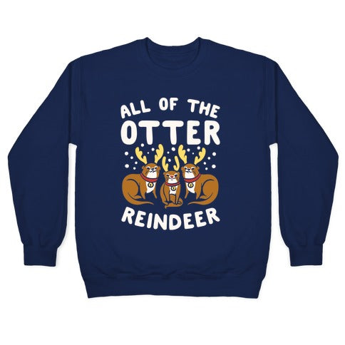 All of The Otter Reindeer Crewneck Sweatshirt T-Shirts, Hoodie | CoreVibeTees.com (Image 4)
