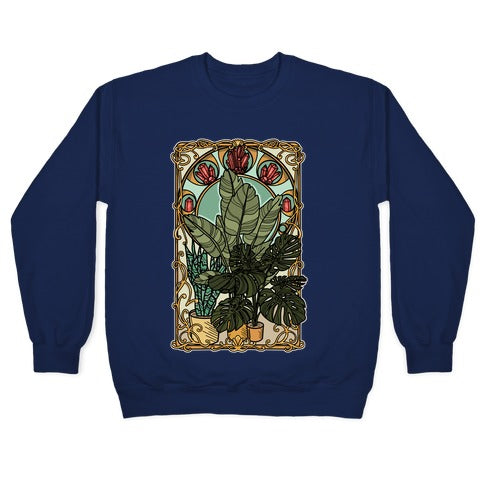 Art Nouveau House Plants Crewneck Sweatshirt T-Shirts, Hoodie | CoreVibeTees.com (Image 4)
