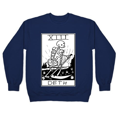 Badly Drawn Tarots: Death Crewneck Sweatshirt T-Shirts, Hoodie | CoreVibeTees.com (Image 4)