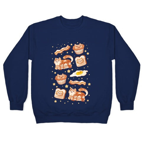 Breakfast Cats Crewneck Sweatshirt T-Shirts, Hoodie | CoreVibeTees.com (Image 4)