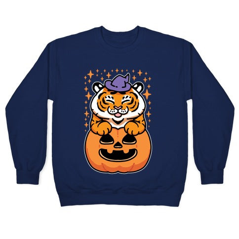 Cute Halloween Tiger Crewneck Sweatshirt T-Shirts, Hoodie | CoreVibeTees.com (Image 4)