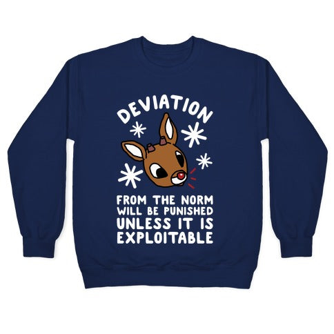 Deviation Rudolf Crewneck Sweatshirt T-Shirts, Hoodie | CoreVibeTees.com (Image 4)