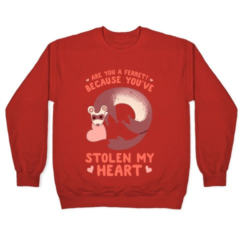 Are You A Ferret? Because You've Stolen My Heart Crewneck Sweatshirt T-Shirts, Hoodie | CoreVibeTees.com (Image 5)