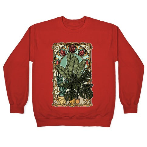 Art Nouveau House Plants Crewneck Sweatshirt T-Shirts, Hoodie | CoreVibeTees.com (Image 5)