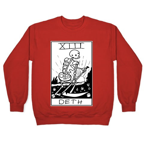 Badly Drawn Tarots: Death Crewneck Sweatshirt T-Shirts, Hoodie | CoreVibeTees.com (Image 5)