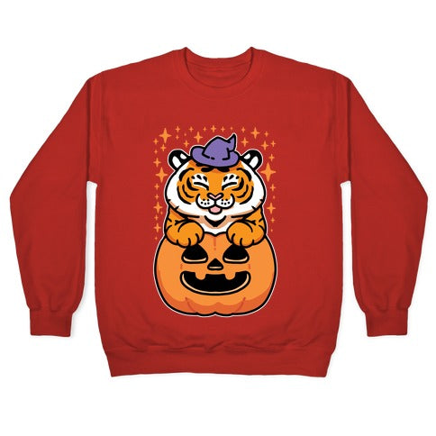 Cute Halloween Tiger Crewneck Sweatshirt T-Shirts, Hoodie | CoreVibeTees.com (Image 5)