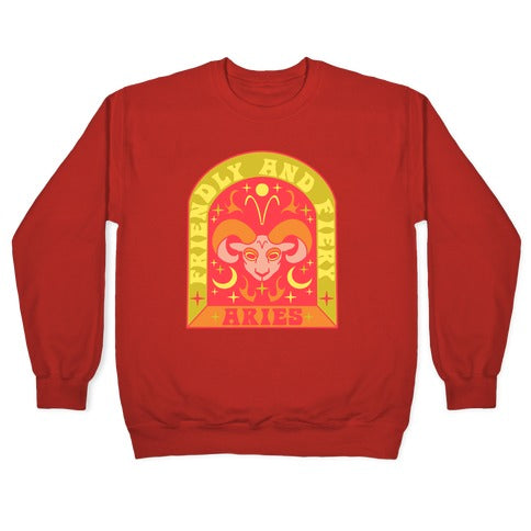 Friendly And Fiery Aries Crewneck Sweatshirt T-Shirts, Hoodie | CoreVibeTees.com (Image 5)